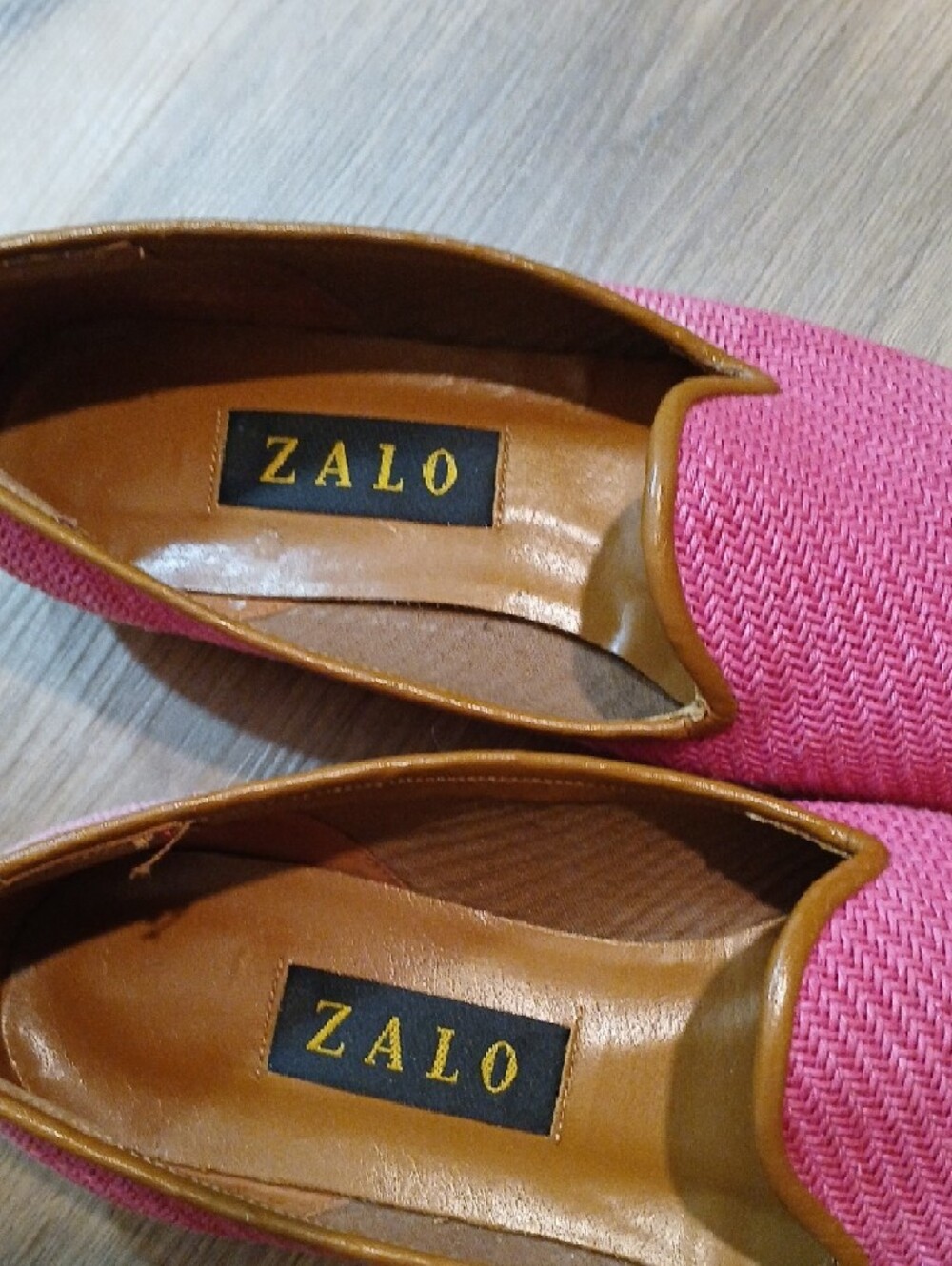 Zalo Coral Pink Woven Slip-On Flats. Made in Spain - Picture 2 of 9